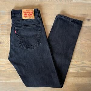 Levi’s 505 Regular Fit Straight Leg Jeans Faded Black Mens Size 32x34